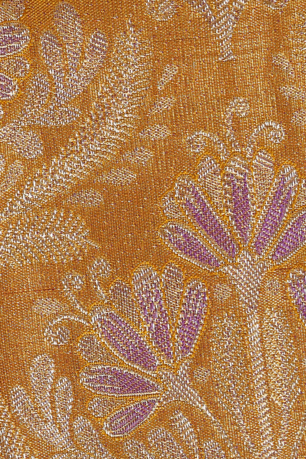 Image of Kanchipattu Mustard Yellow Tissue Brocade Saree